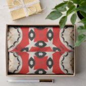 Tribal Etnische Boho Chic Geometric Red Black Beig Tissuepapier (Geschenk)
