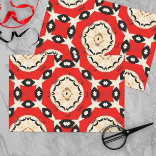 Tribal Etnische Boho Chic Geometric Red Black Beig Tissuepapier