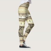 Tribal Etnische Crème Aarde Tonen Bruin Olive Khak Leggings (Rechts)