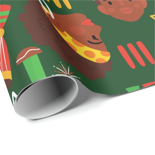 Tribal etnische inheemse Afrikaanse Kwanzaa vakant Cadeaupapier (Rol Hoek)