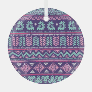 Tribal Etnische: Kleurrijk Naadloos Patroon. Glas Ornament