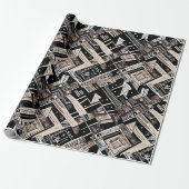 Tribal Etnische Moderne Aardse Afro-Amerikaanse Gi Cadeaupapier (Uitgerold)