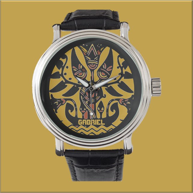 Tribal Etnische Tattoo Pattern Watch Horloge (Creator heeft geüpload)