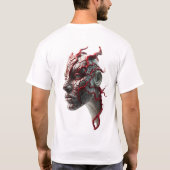 Tribal Face Blood Veins Abstracte kunst T-shirt (Achterkant)