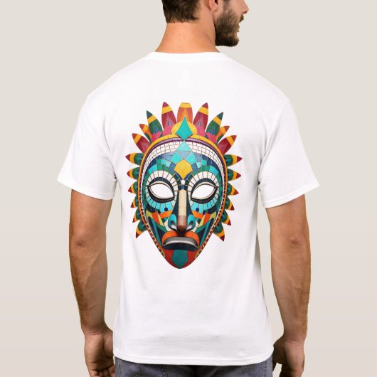 Tribal Face Mosaic Art T-shirt (Achterkant)