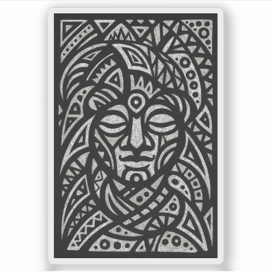 Tribal Face Sticker (Voorkant)