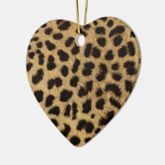 Tribal Fashionista Safari Dier Luipaard Print Keramisch Ornament (Links)