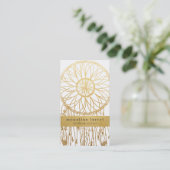 Tribal Faux Gold Foil Bohemian Dream Catcher Visitekaartje (Staand voorkant)