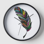 Tribal Feather Wall Clock (Voorkant)