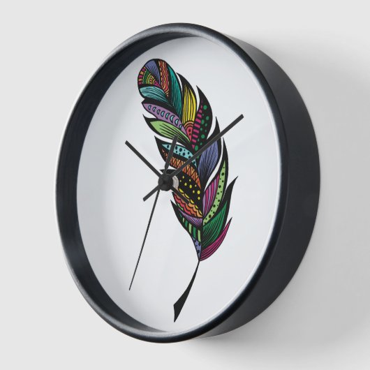 Tribal Feather Wall Clock (Hoek)