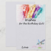 Tribal Feather Wishes for the jarig girl game (Voorkant / Achterkant)