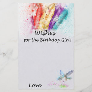Tribal Feather Wishes for the jarig girl game