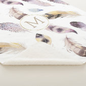 Tribal feathers patroon pastel waterverven sherpa deken (3/4)