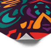 Tribal feestelijk: kleurrijk etnisch patroon poster (Hoek)