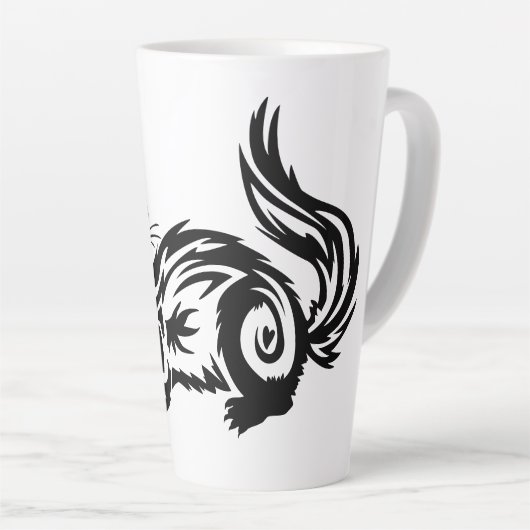 Tribal Ferret Tattoo Design Latte Mok (Rechterhoek)