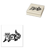 Tribal Ferret Tattoo Design Rubberstempel (Gestempeld)
