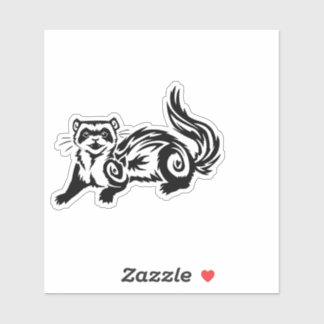 Tribal Ferret Tattoo Design Sticker