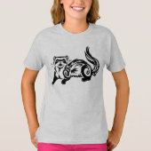 Tribal Ferret Tattoo Design T-shirt (Voorkant)