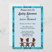 Tribal Fertility Dance Blauw Abstract Baby shower Kaart (Voorkant)