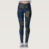 Tribal Festive Folk Patroon Leggings (Voorkant)