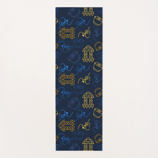 Tribal Festive Folk Patroon Yogamat (Voorkant)