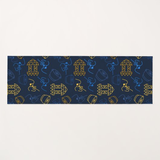 Tribal Festive Folk Patroon Yogamat (Voorkant (horizontaal))