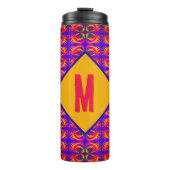 Tribal Fiery met je monogram Thermosbeker (Voorkant)