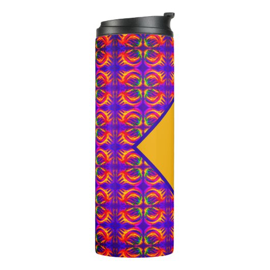 Tribal Fiery met je monogram Thermosbeker (Gedraaid links)
