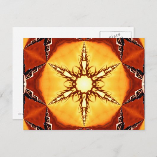 Tribal Fire Star Kaleidoscope Mandala Briefkaart (Voorkant / Achterkant)