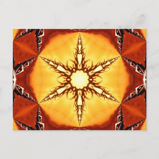 Tribal Fire Star Kaleidoscope Mandala Briefkaart (Voorkant)