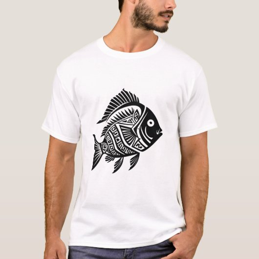 Tribal Fish Art T-Shirt (Voorkant)