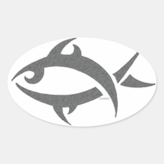 Tribal Fish Ovale Sticker