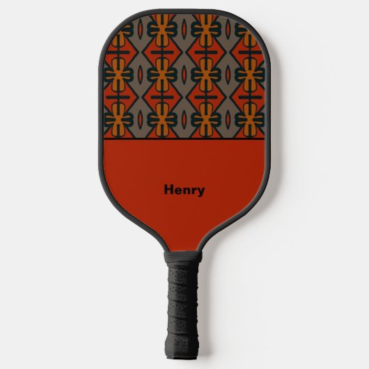 Tribal Flair Oranje Pattern Pickleball Paddle (Achterkant)