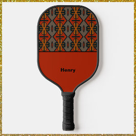 Tribal Flair Oranje Pattern Pickleball Paddle