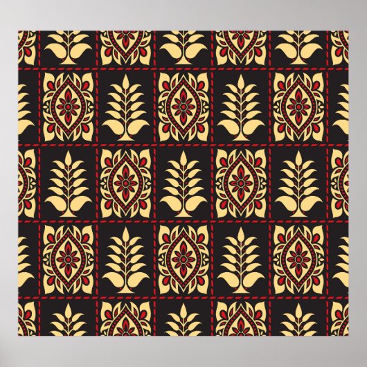 Tribal Floral:  patroonelegantie Poster (Voorkant)