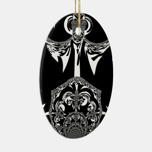 Tribal Flower Keramisch Ornament (Rechts)