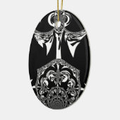 Tribal Flower Keramisch Ornament (Links)