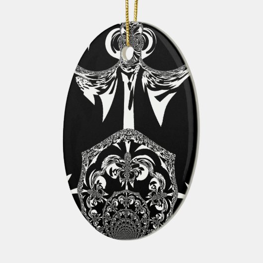 Tribal Flower Keramisch Ornament (Links)