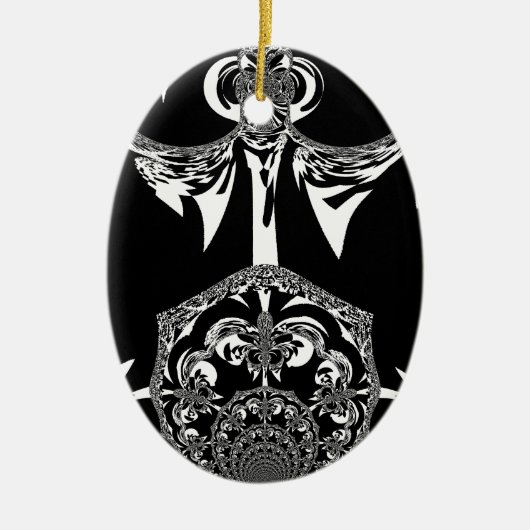 Tribal Flower Keramisch Ornament (Voorkant)