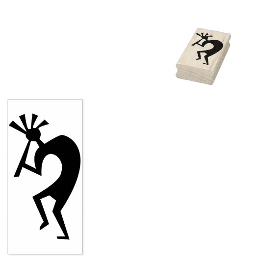 Tribal Fluit Speler Art Stamp Rubberstempel (Gestempeld)