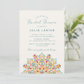 Tribal Folk Country Crest Mandala Bridal Shower Kaart (Staand voorkant)