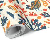 Tribal Folk Pattern Gift Wrap Vibrant Ethnic Desig Cadeaupapier (Rol Hoek)