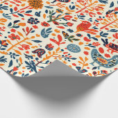 Tribal Folk Pattern Gift Wrap Vibrant Ethnic Desig Cadeaupapier (Hoek)