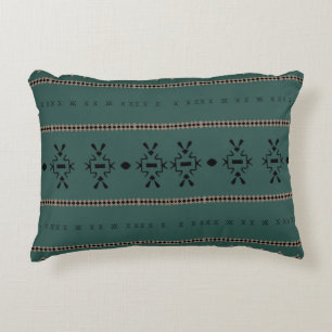 Tribal Forest Green Mud Cloth Accent Kussen