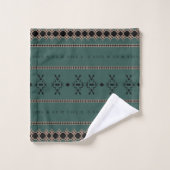 Tribal Forest Green Mud Cloth Bad Handdoek (Wasdoekje)