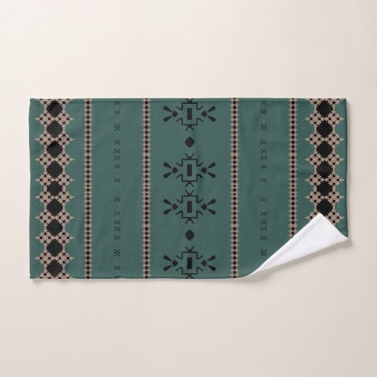 Tribal Forest Green Mud Cloth Bad Handdoek (Handdoek)