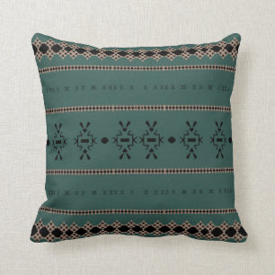 Tribal Forest Green Mud Cloth Kussen