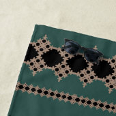 Tribal Forest Green Mud Cloth Strandlaken (In situ)