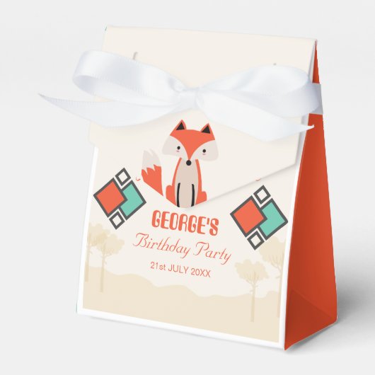 Tribal Fox kleurrijke geometrische patroon verjaar Bedankdoosjes (Voorkant Zijde)