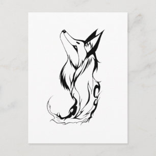 Tribal Fox Tattoo Design Briefkaart